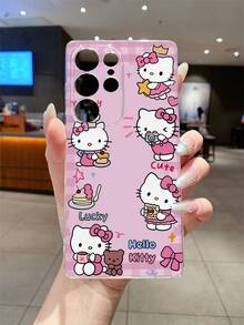 1pc Cute KT Cat Design Phone Case With Camera Hole Protector Suitable For Samsung, Nothing, Pixel, INFINIX,  Redmi Phones - 彩色 - 查看 2