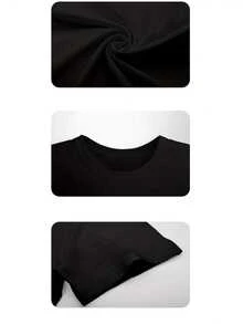 Men'S Casual T-Shirt - "The Warlike From Planet Vegeta'S Adventure Will Transform Into A Giant Ape In Search Of The Legendary Kakarotto Saiyan" Graphic Tee, Short Sleeve, Regular Fit, 180g, Crew Neck, All-Season Wear, Casual Wear | Graphic Tee | Comfortable Fit - 黑色 - 查看 5