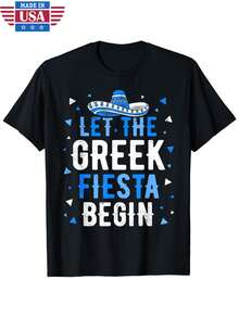 Funny Greek Party Let The Greek Fiesta Begin Greek Opa Party T Shirt