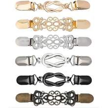 6pcs Vintage Clasp Clips, Retro Dress Clips For Sweater, Cardigan, Shirt, Blouse, Cape, Pants Waist, Ladies Fashion Accessories - Multicolor - View 5