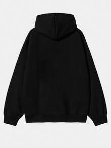 Men's Autumn/Winter Slogan Pumpkin Smiling Face Print Knit Long Sleeve Hoodie Sweatshirt, Machine Washable - Black - View 4