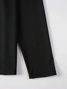 男士长袖 Polo 衫，针织柔软面料，时尚百搭，春秋季 - 黑色 - 查看 5