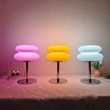 1 Piece, Modern Dimmable USB Powered Desk Lamp With Metal Base And Orange Lampshade - Upward Ambient Lighting For Living Rooms, Bedrooms, And Home Offices - Button Controlled Brightness, No Battery Required, Holiday Gift Creativity, Bedroom Bedside Desk Lamp