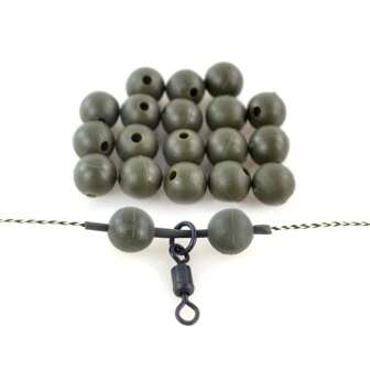 20pcs Carp Fishing Rubber Shock Beads, Terminal Material, Green Soft Platform