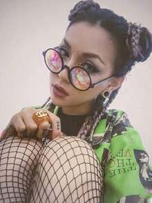 1/3pcs Kaleidoscope Music Festival Glasses Glass Prism Mosaic Eyewear Night Show Costumes With Glasses, Cute Glasses, Beach Accessories, Essential For Parties And Gatherings., Christmas,Valentine's Day Party Glasses[The Product Is Decorative Glasses, Not For Daily Use.] - Multicolor - View 6