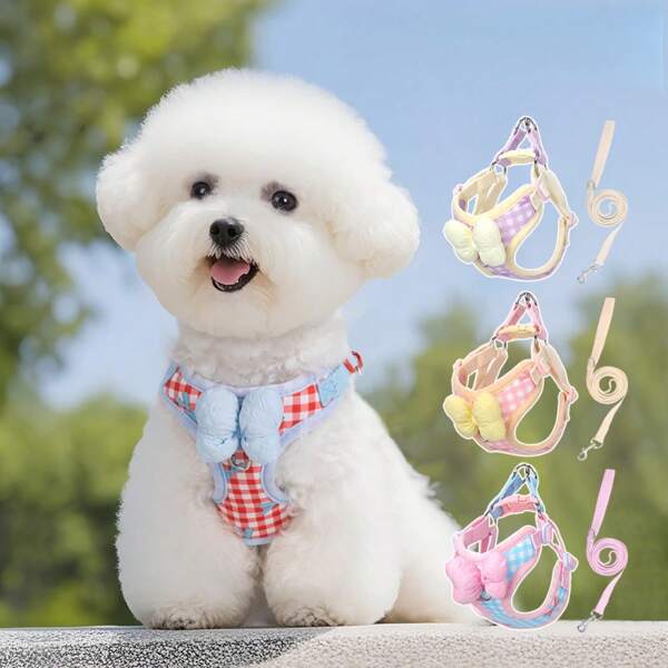 Correa de arnés de estilo chaleco para perros pequeños, Teddy, Poodle, Cachorro, Arnés de pecho para mascotas