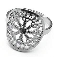 Viking Helm Of Awe Compass Nordic Rune Ring For Women Men Stainless Steel Gold Color Scandinavian Vegvisir Rings Jewelry - Ring - View 7