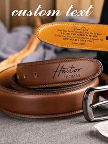 Custom Leather Belt For Dad, Engraved Men's Belt, Personalized Gift For Boyfriend, Christmas Gift For Dad, Valentines Day Gift For Husband - Belt - View 1