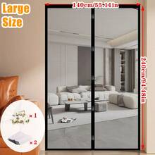 1 Stück extra großer magnetischer Fliegenschutz, schwarz-Netz dekorativer Insektenschutz Vorhang, atmungsaktiv, Sommer Schlafzimmer/Küche/Terrasse Abdeckung, selbstschließendes magnetisches Fliegengitter, moderne Heimdekoration