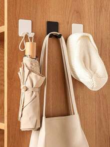 2pcs Plastic Shaver/Razor Wall Mount Hooks, Multifunctional No Drill Power Plug Razor Holder & Phone/Bag Organizer