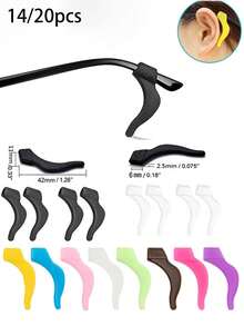 2/4/10/16/20/24/40pcs Pieces Of Multi-Color Anti Slip Glasses Ear Hooks, Suitable For Most Glasses - Multicolor - View 12