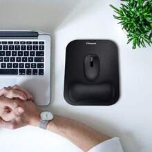1 Pc Leather Mouse Pad Is Waterproof, Stain Resistant, Easy To Clean, Simple And Delicate In Business Office Style. The Surface Of The Mouse Moves Smoothly, And The Anti Slip Bottom Is Not Easy To Slide, Improving The Texture Of Office Work - 黑色 - 查看 10