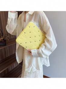 YOONI 韩国 INS 风格彩虹条纹刺绣笔记本电脑内胆包，柔软女孩糖果色 iPad 平板电脑保护套（9.7/10.2/11 英寸），笔记本电脑包（13/14 英寸），防震内袋，适合女孩和学生的可爱礼物，女士笔记本电脑包， 书包，大学必备品，返校必备