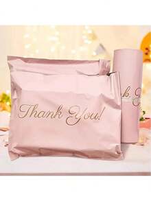 50Pcs/30Pcs/20Pcs/10Pcs/5Pcs Attractive Pink Thank You Gift Bags -Secure Sealed Design For Parties & Small BusinessesIdeal Party Favor Packaging