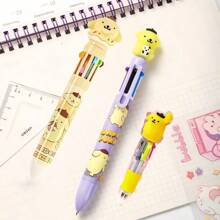bandai 1 pennenset met 10 kleuren in de vorm van een cartoonfiguur (1 pen met 10 kleuren), schattige creatieve etui met tandpasta in de vorm van een kat, leuke organizer voor op het bureau van een student, cadeaudoos voor kantoorbenodigdheden, cartoonbalpen, set van 10 balpennen - snel drogende inkt, medium punt, leuke set kantoorbenodigdheden, geschikt voor tieners, krabbels, markeren, leuke etui, terug naar school