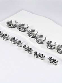 一对朋克铜制 U 形蝙蝠翼耳道和耳塞加强器无线喇叭形马鞍形耳重计穿孔耳环男女通用日常生活中酷炫复古 - 1對蝙蝠耳擴 - 查看 9