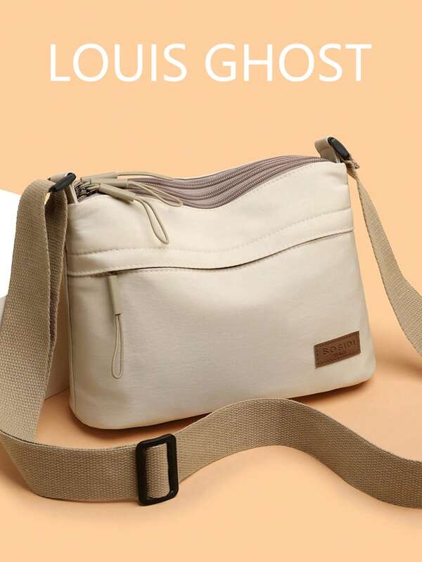 Multi-Layer Small Cloth Bag Women Crossbody Bag Fashion Casual Nylon Cloth Lightweight Large Capacity Ladies Shoulder Bag,Suitable For Work, Commuting, Daily Outings, Shopping And Dating ﻿