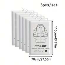 1set/5PCS Vacuum Storage Bags Foldable Waterproof Storage Bag For Mold/Moisture/Insect Proof Clothing Protection & 80% Space Saving Bedroom Accessories & Christmas Decorations Organizer Travel-Ready Vacuum Bags For Skirts, Down Jackets, Quilts Dorm Essentials & Family Storage Must-Haves