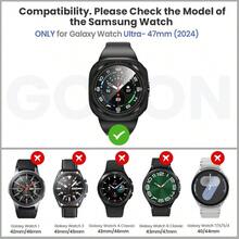 YYWSH-Rugged Bezel Case For Samsung Galaxy Watch Ultra Screen Protector 47mm Soft TPU Bumper Face Cover + 2 Tempered Glass Film For Galaxy Watch 7 Ultra 8 Ultra Accessoriesh4q3 - Black - View 2
