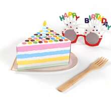 8/16pcs Triangular-Shaped Cake-Shaped Birthday Party Creative Gift Box In Pastel Colors - Cute Sweet Candies Display On The Table - Candy Box