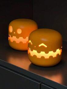 新款万圣节南瓜头小夜灯装饰氛围可充电趣味创意LED桌面装饰灯万圣节装饰灯家居装饰派对装饰万圣节装饰房间装饰万圣节花园装饰礼物仙女