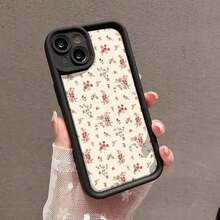 Funda protectora diseñada específicamente para Phone 16 Pro, 15 Plus, 14, 13, 12, 11, XR y XS, con un diseño floral vintage. Esta silicona suave proporciona protección completa para mujeres, hombres, chicas y chicos. - Negro - Ver 2