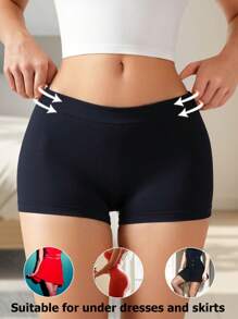 Damskie bezszwowe bokserki z niskim stanem, miękkie majtki, seksowna bielizna, czarne spodenki, majtki z podniesieniem pośladków, damskie oddychające majtki z materiału, minimalistyczny styl, modelujące, sportowe majtki, bielizna modelująca, odpowiednie na lato z sukienkami