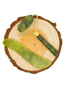 Zestaw wałków jadeitowych 1/2/3 szt./zestaw, grzebień jadeitowy do golenia, wałek jadeitowy do masażu, przeciwstarzeniowy, wyszczuplający, ujędrniający, nawilżający do twarzy i szyi, redukujący zmarszczki i obrzęki, wałek jadeitowy do masażu oczu, uroda, produkty do pielęgnacji skóry, spa, pielęgnacja ciała, narzędzia do pielęgnacji skóry, pielęgnacja twarzy, akcesoria kosmetyczne, masaż, narzędzie do masażu twarzy, wałek do masażu twarzy