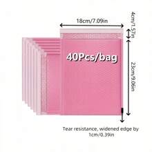 40pcs/Pack Pink Color Co-Extrusion Film Bubble Mailers, Holiday Themed Foam Pouches, Shockproof And Waterproof, Suitable For Packing And Shipping Jewelry, Books, Phones And Other Products