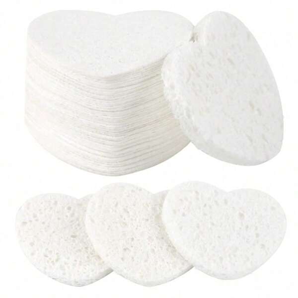 50-Count Facial Sponges Compressed, 100% Natural Cellulose Face Sponge Professional Cosmetic Spa Sponges For Face Cleansing, Exfoliating Mask, Makeup Removal For Travel And Home