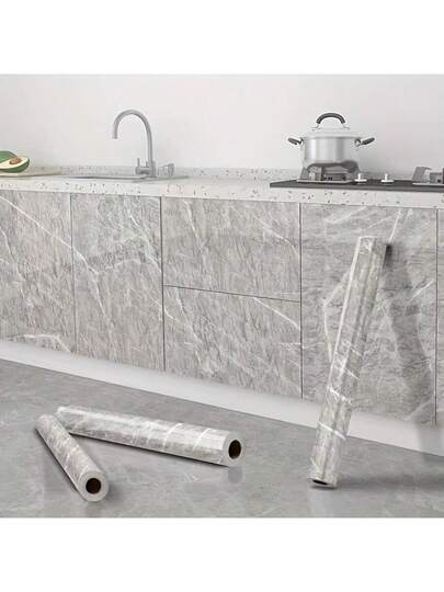 Roll Of Blauw Marble Vinyl Wallpaper Goud Pattern|PVC|Easy To Paste, Detachable Kitchen Bathroom ation|Home ation|Stylish Appearance Home Renovation, Wand ation Paper Stickers view 2