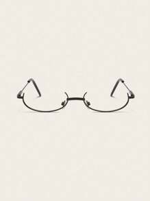 1 pièce Monture de lunettes de mode à demi-bord ovale pour femmes, accessoire de mode au style rétro
