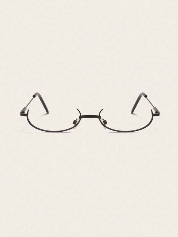 1 pièce Monture de lunettes de mode à demi-bord ovale pour femmes, accessoire de mode au style rétro