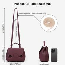 Small Bag With Handle, Shoulder Bags, Wallets For Women, Designer Luxury Mini Shoulder Bag Made Of Faux Leather, Handbag, Satchel - 酒紅色 - 查看 3