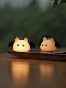 1PC Bat Night Light Silicone Pendant, Soft Glow, LED, Silicone Material, Hanging Design, USB Rechargeable, Decorative, Kids Room, Cute Style.