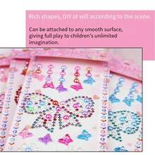 1pc Random Colorful Cartoon Crystal Rhinestone Stickers, 3D Embossed Jewel Stickers For Children Girls Reward, Kindergarten, Makeup, Face Decoration, Children's Day, Mermaid Princess, Glitter Costume, Crystal Sticker , Back To School Gifts - Multicolor - View 7