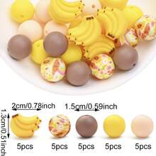 25pcs Silicone Bead Set - Strawberry Theme For DIY Jewelry Making, Necklaces, Bracelets, Keychains & Earrings Craft Supplies - Multicolor - View 17