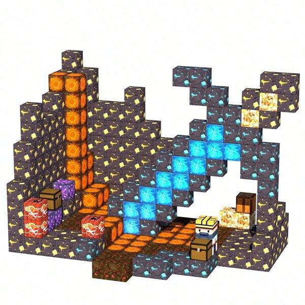 32/54/98 piezas Juguetes de construcción magnéticos creativos Set de arquitectura DIY Kit de montaje Juguetes de aprendizaje para niños y niñas 3+, Set de mundo magnético DIY. Juguetes y pasatiempos para niños y niñas, Colecciones, Artículos de fiesta/Juguetes de colección