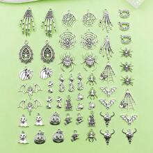 万圣节系列南瓜灯幽灵黑猫蝙蝠月亮吊坠珠宝制作 DIY 钥匙扣耳环吊坠各种设计饰品制作手链项链，6 件漂浮蜡烛，象牙圆形蜡烛用于花瓶，婚礼、派对、泳池、节日、万圣节装饰的中心装饰 - 彩色 - 查看 3