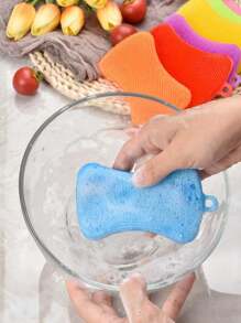 فرشاة غسيل الأطباق من السيليكون، فرشاة غسيل الأطباق ذات الوجهين، أدوات وإكسسوارات مطبخ صغيرة (طقم 3 قطع)