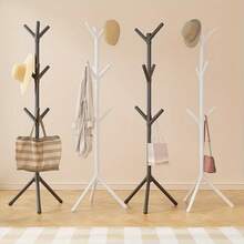 Simple And Light Luxury Floor-Standing Coat Rack Wrought Iron Coat Rack Bedroom Vertical Clothes Rack Creative Foyer Clothes Rac - 三腳架白色 - 查看 3