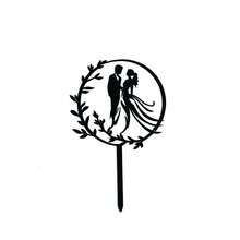 25 Estilos de Decoração de Bolo de Noiva e Noivo Preto, Decoração de Bolo de Chá de Panela, Decoração de Bolo de Despedida de Solteiro, Topo de Bolo de Pedido de Casamento (Preto Clássico Dupla Face)