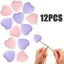 6-16pcs Silicone Heart-Shaped Knitting Needle Protectors, Knitting Accessories And Supplies For Beginners, DIY Crafts, Knitting And Crochet Tools, Needle Tip Covers In Lavender Purple, White, Grass Green, Cream, Rose Pink, Turquoise Blue - Multicolor - View 53