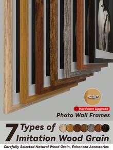 30x40cm/30x30cm/15x15cm Wood Grain Photo Frame (Hardware Upgrade) For Wall/Diamond Painting, Large Multi Collage Gallery Picture Frame For Photo Wall, Classic/Simple/Cottagecore/Retro/All-Match, Material, Gift For Birthday/Wedding/Family/Home