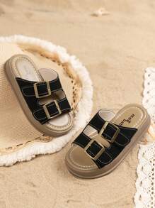 Children's Fashionable Slippers, New Summer Simple Retro Girls Beach Shoes, Boys Casual Soft Bottom Outdoor Shower For Big Kids