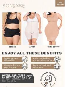 Fajas Colombianas Shapewear For Women Tummy Control Butt Lifter With Zipper Crotch Postpartum Body Shaper