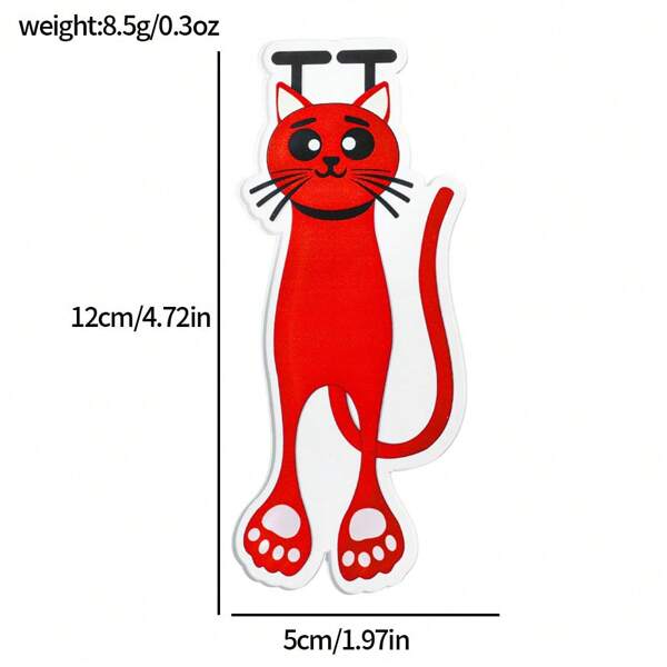 Set de 5 marcapáginas de gato de acrílico, material acrílico, diseños de gatos coloridos, adecuados para lectores y amantes de los gatos, para uso en la oficina y la escuela, útiles escolares, de vuelta a la escuela