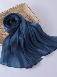 1pc Fashionable And Elegant Blue Shiny Evening Party Dress With Removable Shoulder Cape, Suitable For Ladies For Daily Vacation And Evening Party Matching, 200*68cm/78*26.5in Fall Clothes For Women