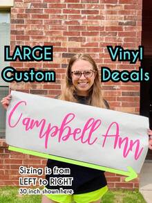 1-10pcName Decal, Name Sticker, Custom Vinyl Name Decals, Decal For Water Bottles, Tumblers, Personalized Name Sticker Decal, Wedding Custom Stickers, Outdoor Stickers, Waterproof Transfer Paper, Car Stickers - Lettering Transfer Stickers - View 1