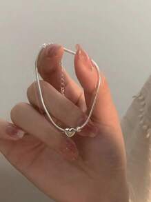 1 pieza Pulsera de bola de amor de alto brillo de lujo de plata de ley 925, pulsera elegante para mujer, regalo de San Valentín, cumpleaños, uso diario, vuelta al colegio